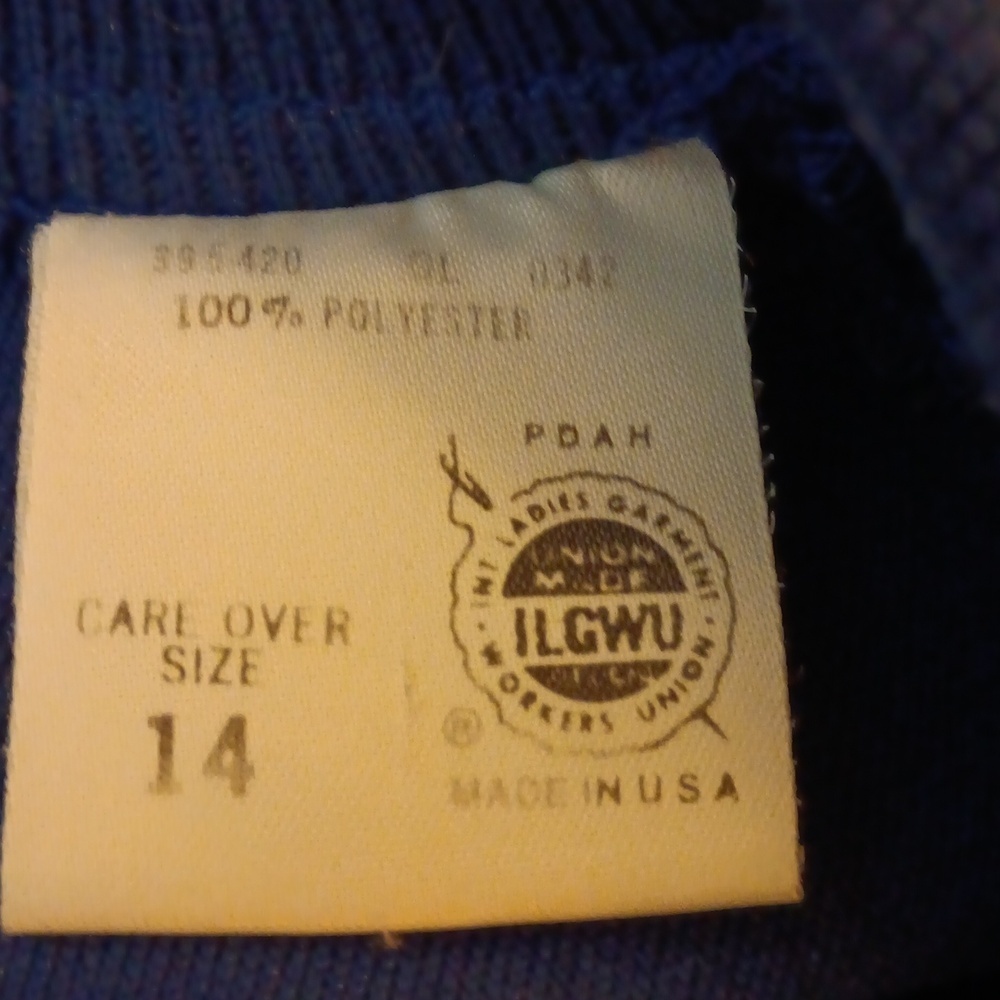 Vintage Haymaker Button Front Navy Double Knit Dress - Picture 9 of 9
